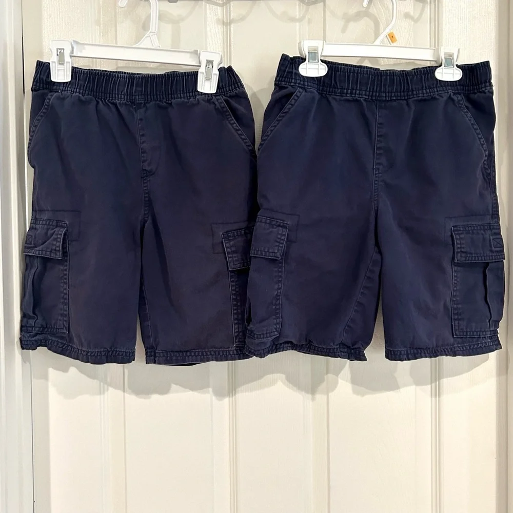 The Children's Place Boys Navy Blue Cargo Shorts Sz 10 Pull On Adjustable Waist